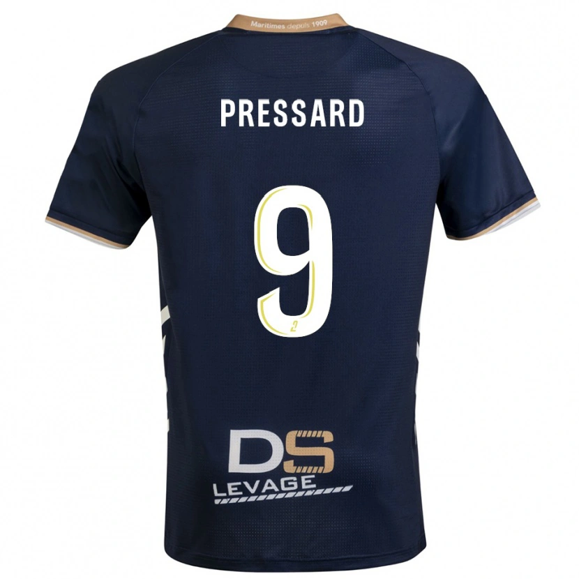 Danxen Hombre Camiseta Alan Pressard #9 Azul Marino Oro 1ª Equipación 2025/26 La Camisa México