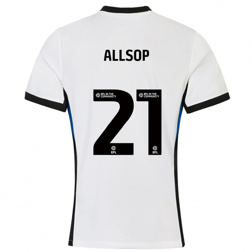 Danxen Hombre Camiseta Ryan Allsop #21 Blanco Azul 2ª Equipación 2025/26 La Camisa México