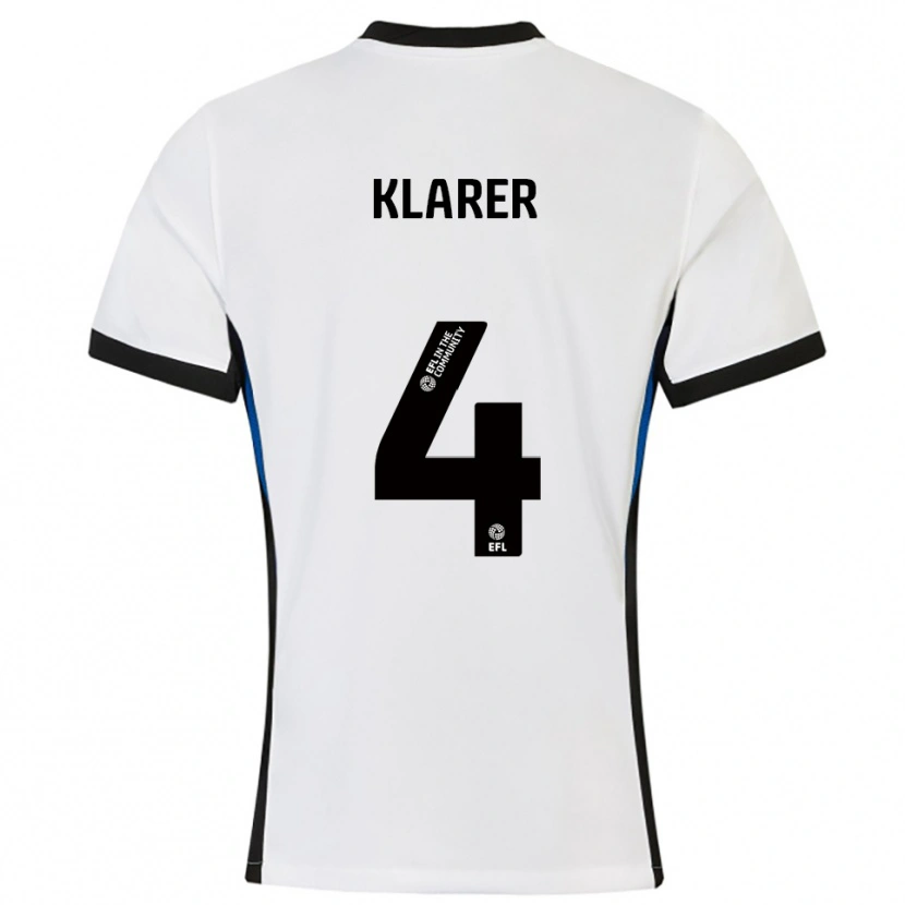 Danxen Hombre Camiseta Christoph Klarer #4 Blanco Azul 2ª Equipación 2025/26 La Camisa México