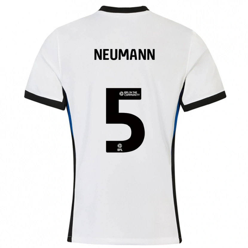 Danxen Hombre Camiseta Phil Neumann #5 Blanco Azul 2ª Equipación 2025/26 La Camisa México