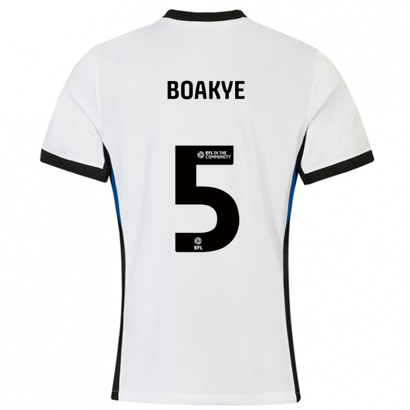 Danxen Hombre Camiseta Godfred Boakye #5 Blanco Azul 2ª Equipación 2025/26 La Camisa México