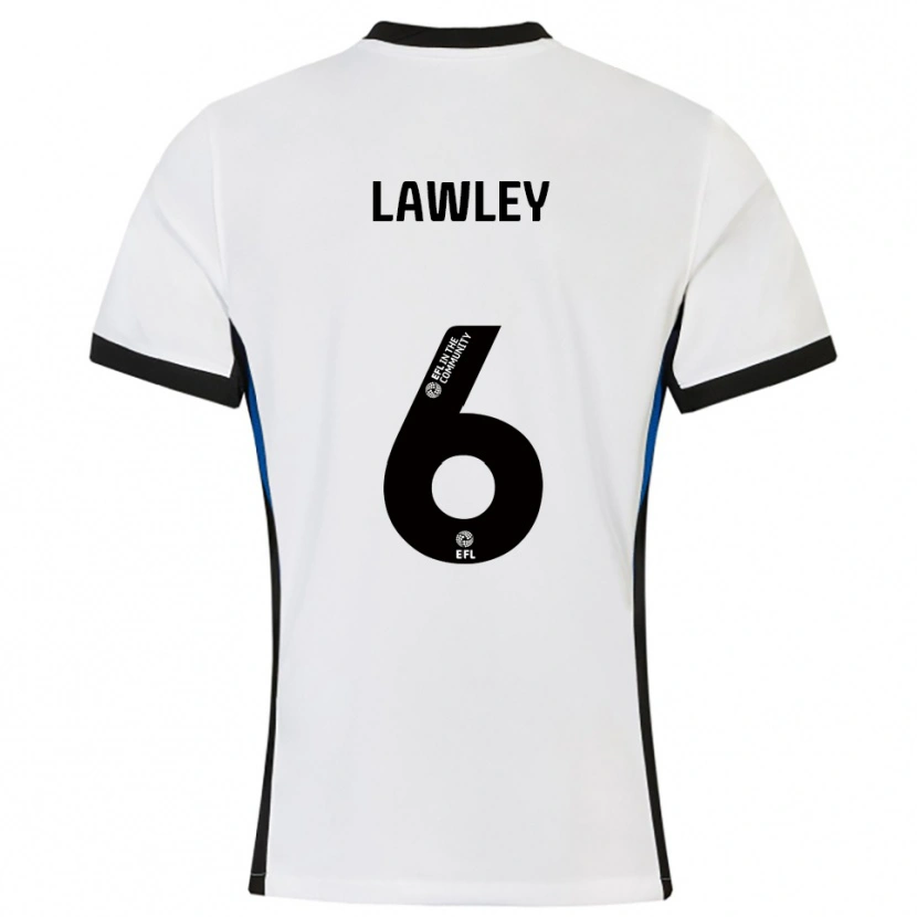 Danxen Hombre Camiseta Gemma Lawley #6 Blanco Azul 2ª Equipación 2025/26 La Camisa México