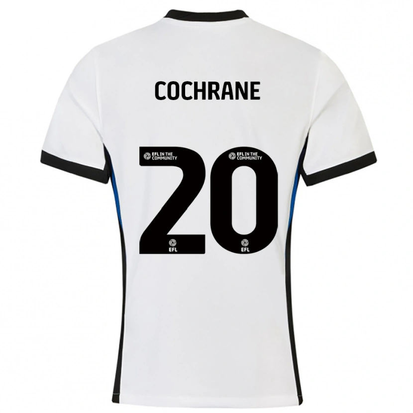 Danxen Hombre Camiseta Alex Cochrane #20 Blanco Azul 2ª Equipación 2025/26 La Camisa México