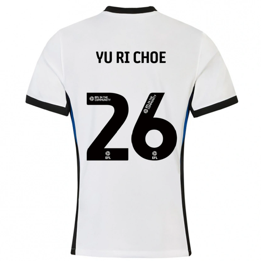Danxen Hombre Camiseta Yu-Ri Choe #26 Blanco Azul 2ª Equipación 2025/26 La Camisa México