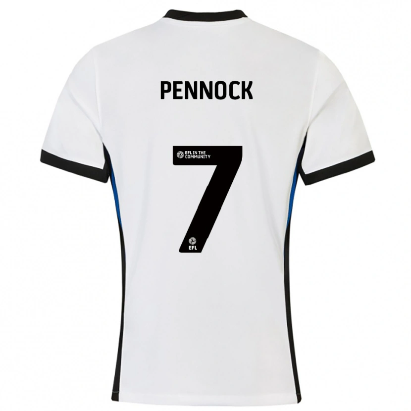 Danxen Hombre Camiseta Jade Pennock #7 Blanco Azul 2ª Equipación 2025/26 La Camisa México