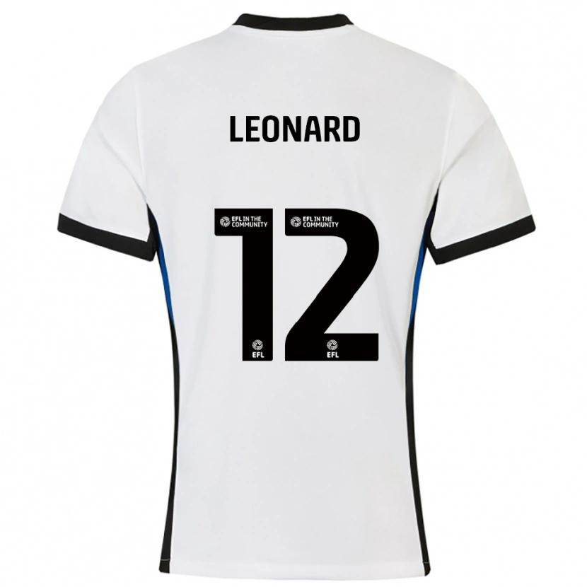 Danxen Hombre Camiseta Marc Leonard #12 Blanco Azul 2ª Equipación 2025/26 La Camisa México