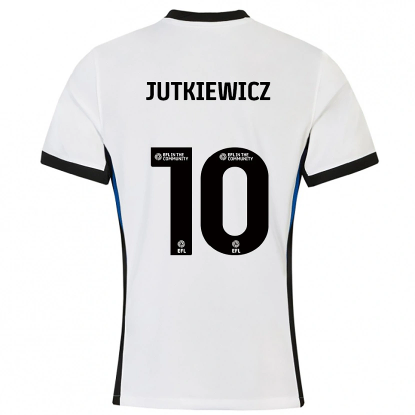 Danxen Hombre Camiseta Lukas Jutkiewicz #10 Blanco Azul 2ª Equipación 2025/26 La Camisa México