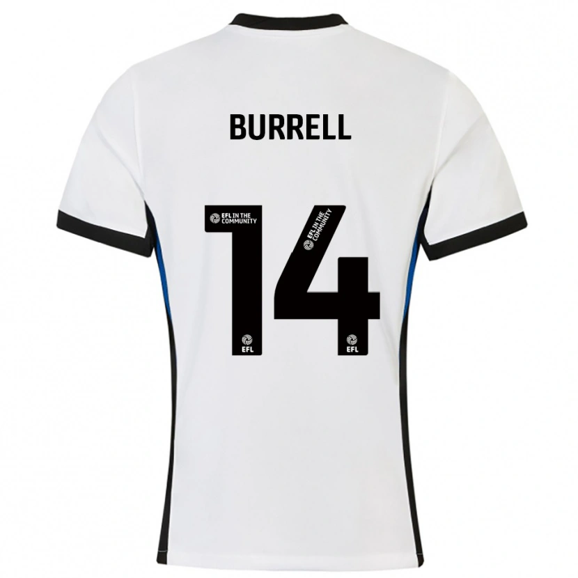 Danxen Hombre Camiseta Billy Burrell #14 Blanco Azul 2ª Equipación 2025/26 La Camisa México