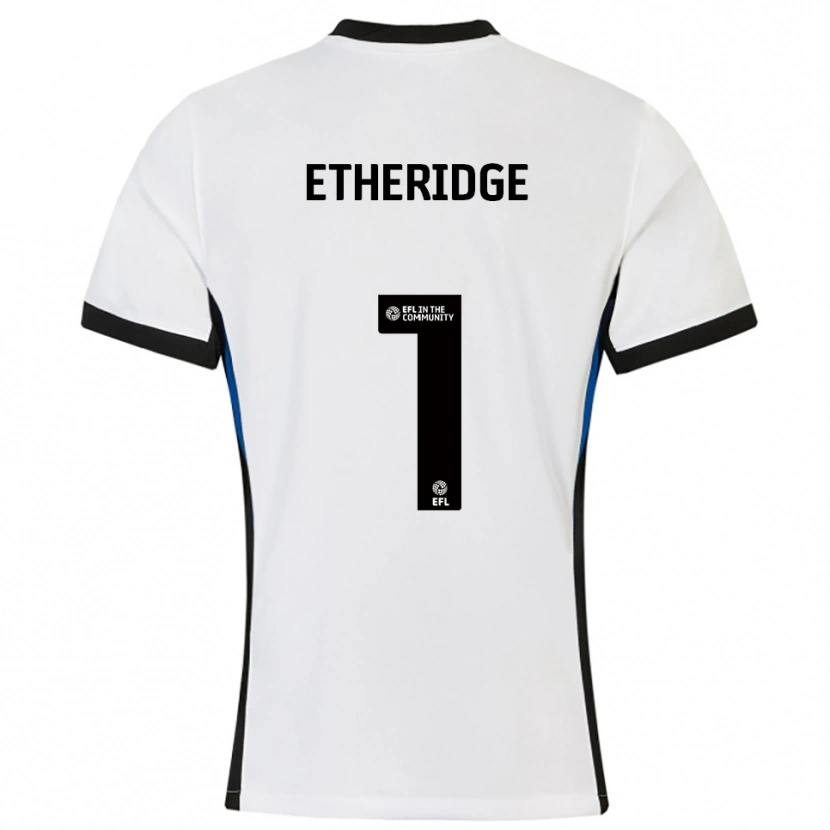 Danxen Hombre Camiseta Neil Etheridge #1 Blanco Azul 2ª Equipación 2025/26 La Camisa México
