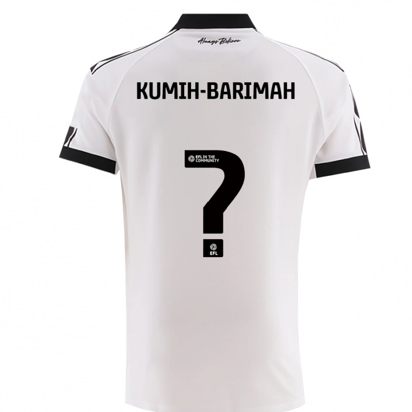 Danxen Hombre Camiseta Desmond Kumih-Barimah #0 Blanco Negro 2ª Equipación 2025/26 La Camisa México