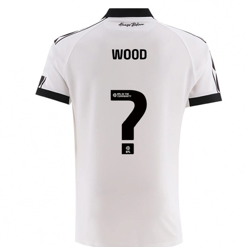 Danxen Hombre Camiseta Callum Wood #0 Blanco Negro 2ª Equipación 2025/26 La Camisa México
