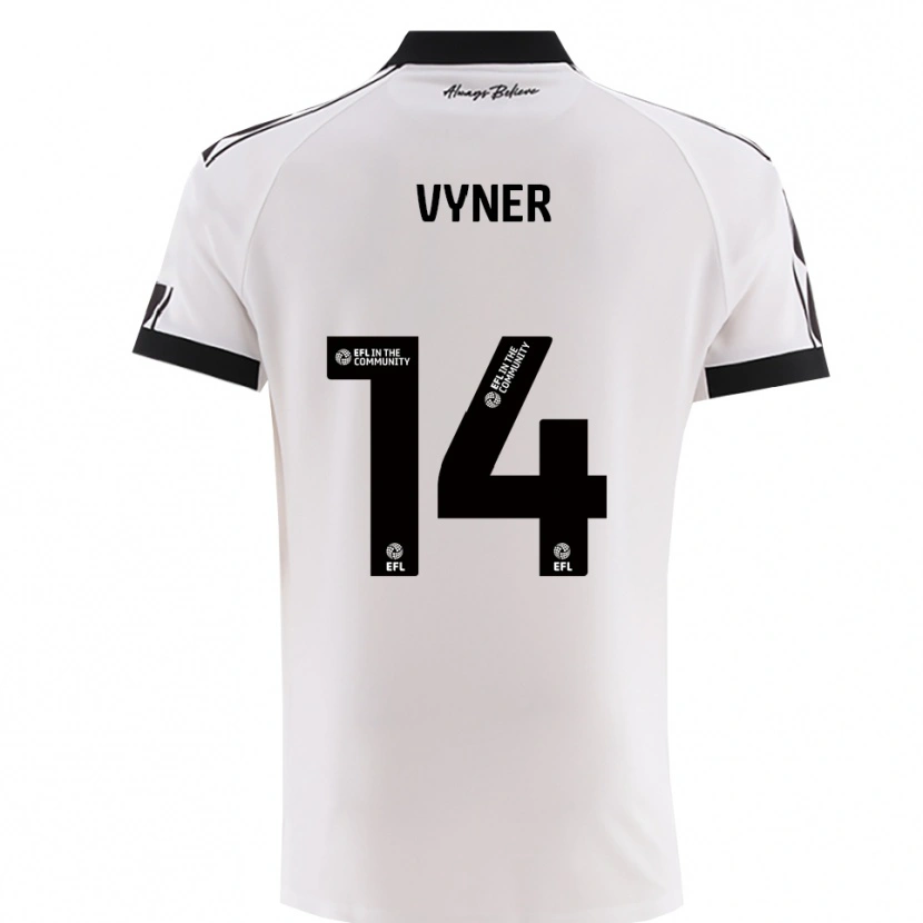 Danxen Hombre Camiseta Zak Vyner #14 Blanco Negro 2ª Equipación 2025/26 La Camisa México
