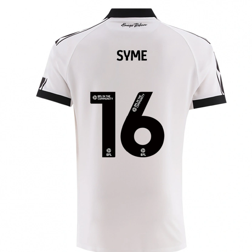 Danxen Hombre Camiseta Emily Syme #16 Blanco Negro 2ª Equipación 2025/26 La Camisa México