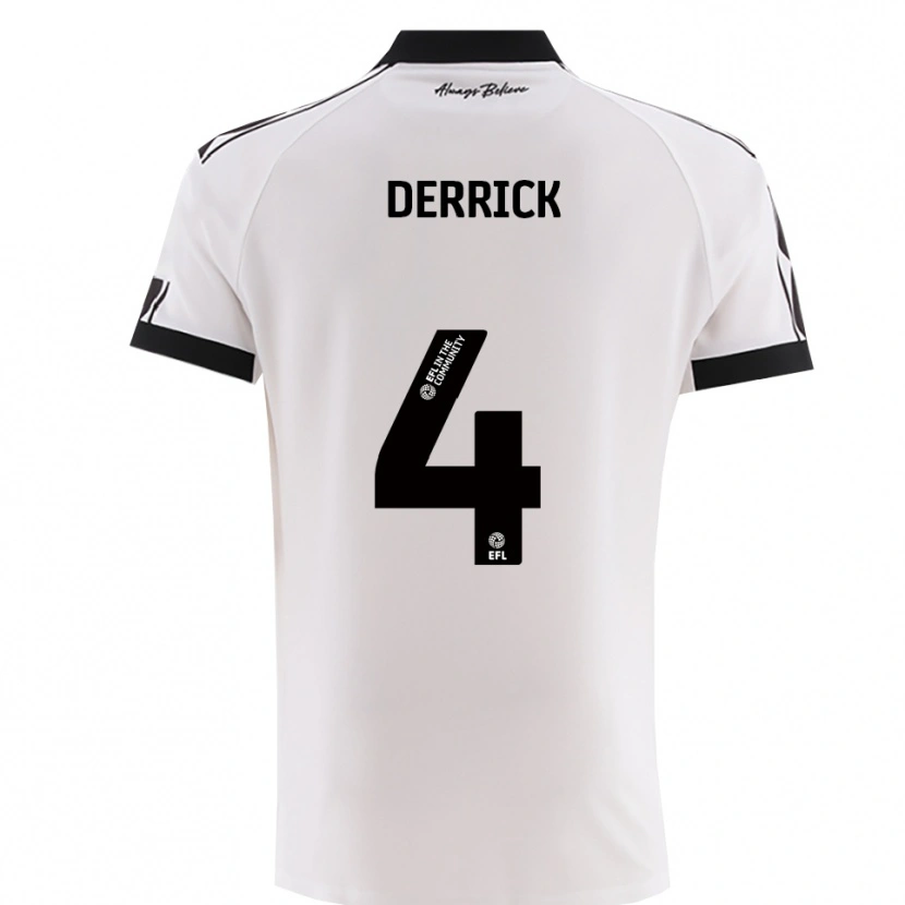Danxen Hombre Camiseta Louie Derrick #4 Blanco Negro 2ª Equipación 2025/26 La Camisa México