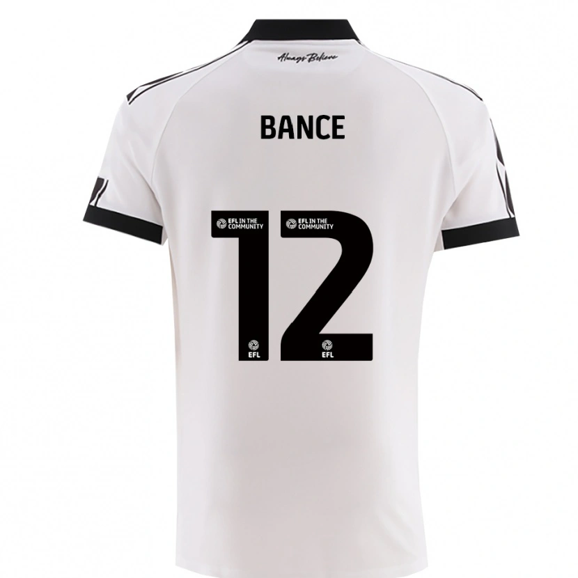 Danxen Hombre Camiseta Libby Bance #12 Blanco Negro 2ª Equipación 2025/26 La Camisa México