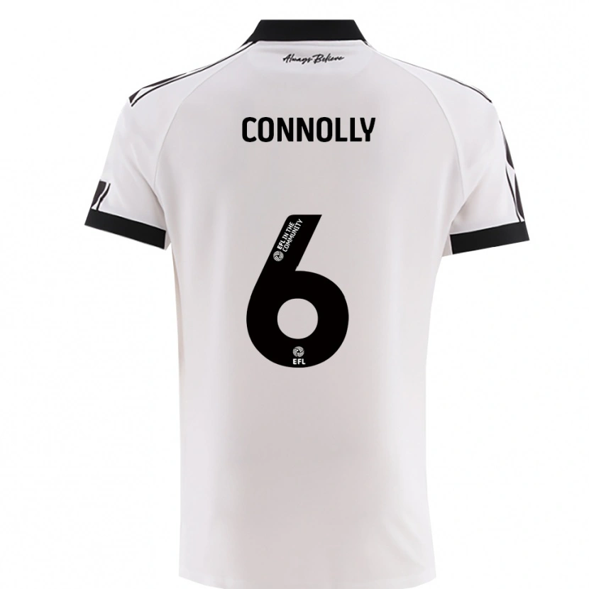 Danxen Hombre Camiseta Megan Connolly #6 Blanco Negro 2ª Equipación 2025/26 La Camisa México