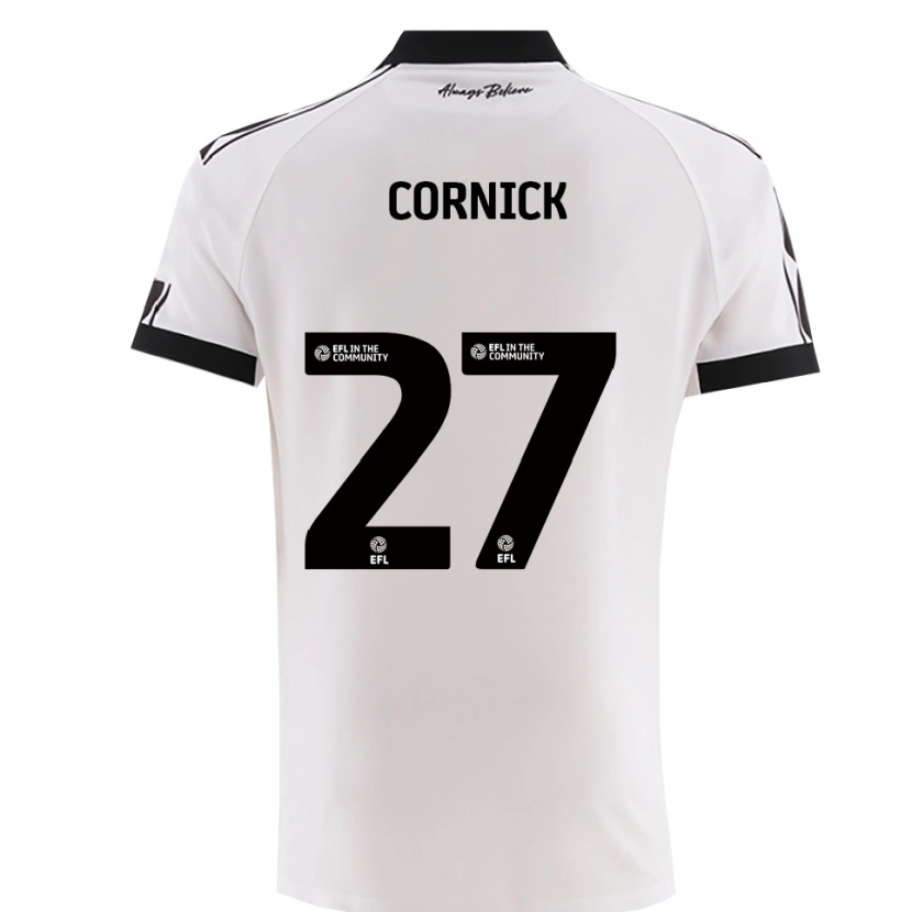 Danxen Hombre Camiseta Harry Cornick #27 Blanco Negro 2ª Equipación 2025/26 La Camisa México