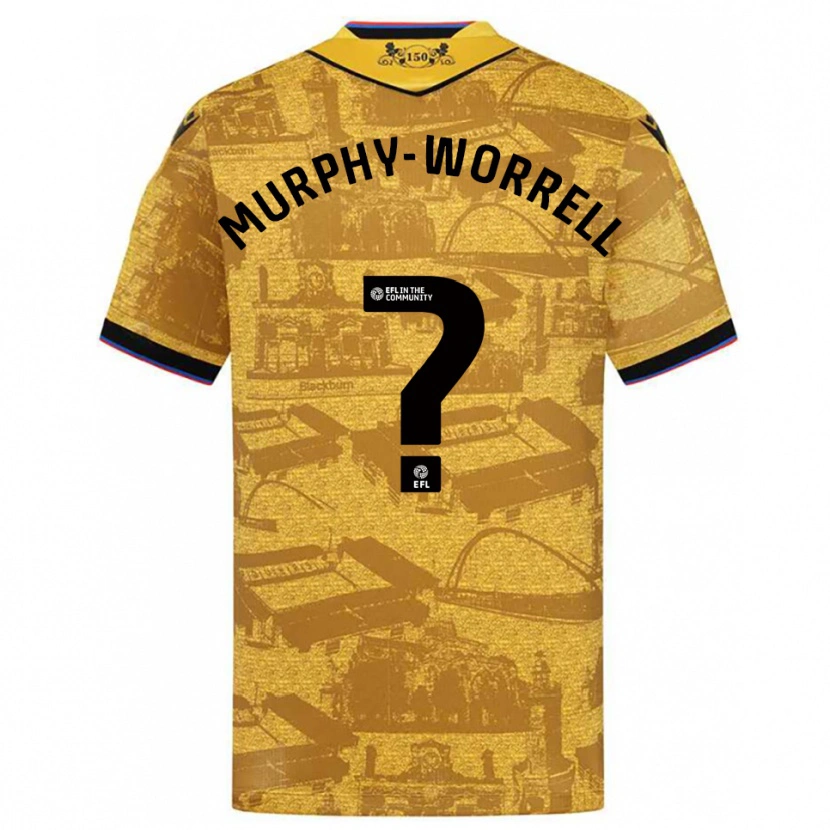 Danxen Hombre Camiseta Paul Murphy-Worrell #0 Oro Negro 2ª Equipación 2025/26 La Camisa México