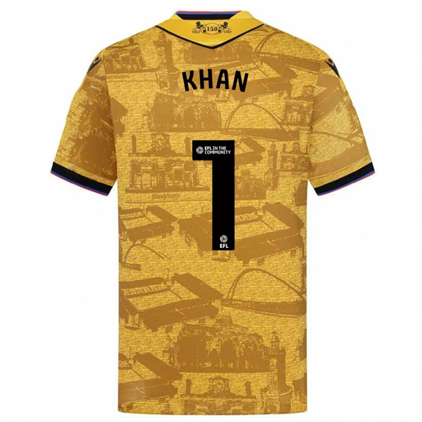 Danxen Hombre Camiseta Adam Khan #1 Oro Negro 2ª Equipación 2025/26 La Camisa México