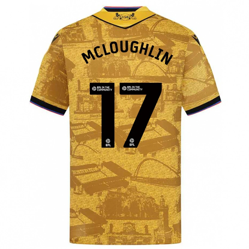 Danxen Hombre Camiseta Sean Mcloughlin #17 Oro Negro 2ª Equipación 2025/26 La Camisa México