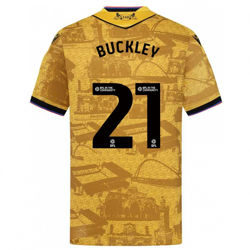Danxen Hombre Camiseta John Buckley #21 Oro Negro 2ª Equipación 2025/26 La Camisa México