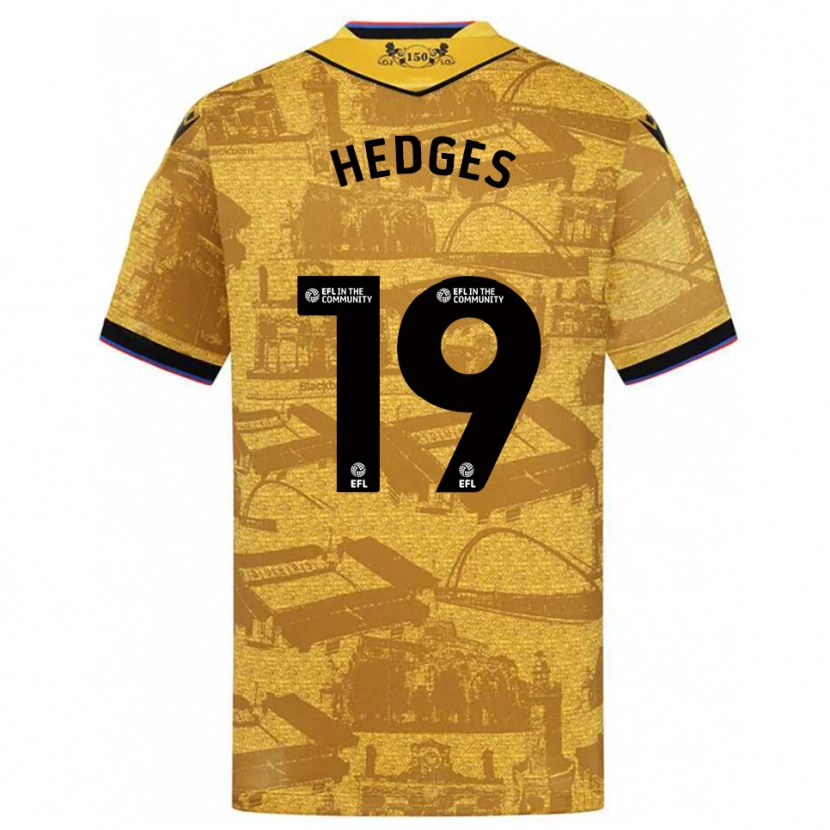 Danxen Hombre Camiseta Ryan Hedges #19 Oro Negro 2ª Equipación 2025/26 La Camisa México