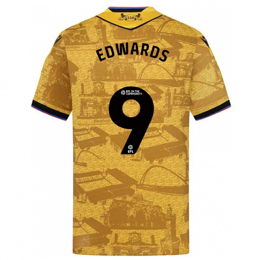 Danxen Hombre Camiseta Maria Edwards #9 Oro Negro 2ª Equipación 2025/26 La Camisa México