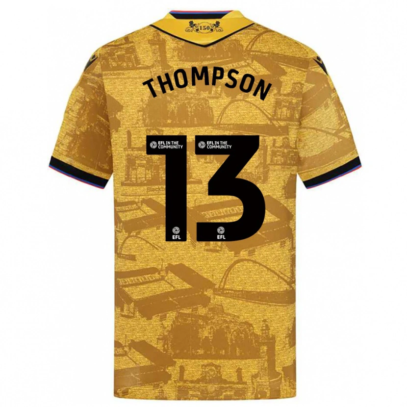 Danxen Hombre Camiseta Luke Thompson #13 Oro Negro 2ª Equipación 2025/26 La Camisa México