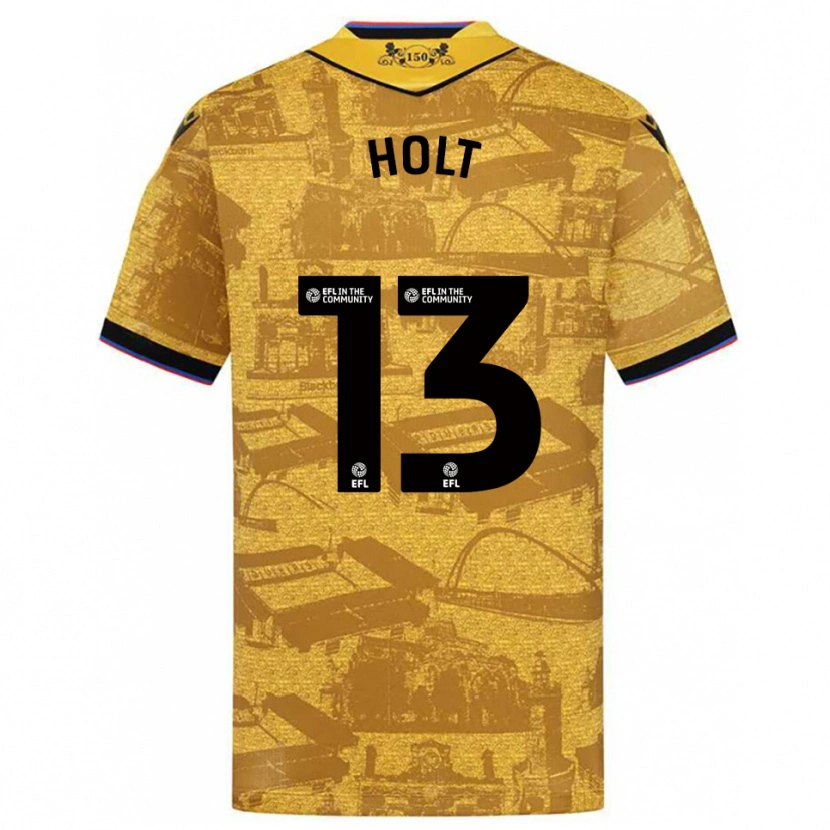 Danxen Hombre Camiseta Harry Holt #13 Oro Negro 2ª Equipación 2025/26 La Camisa México