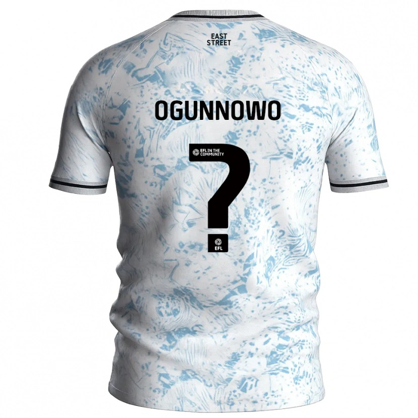 Danxen Hombre Camiseta Joshua Ogunnowo #0 Blanco Azul Celeste 2ª Equipación 2025/26 La Camisa México