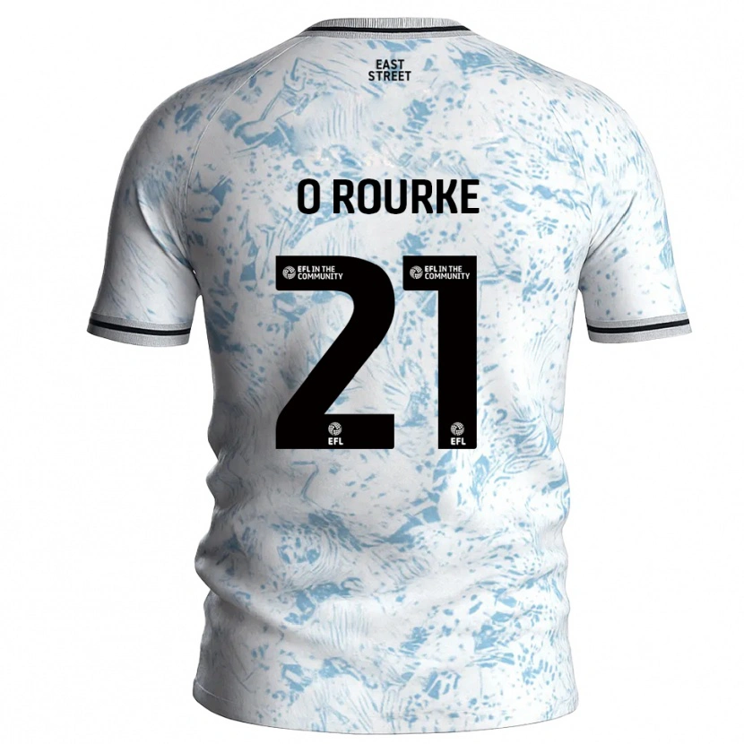 Danxen Hombre Camiseta Sophie O'rourke #21 Blanco Azul Celeste 2ª Equipación 2025/26 La Camisa México