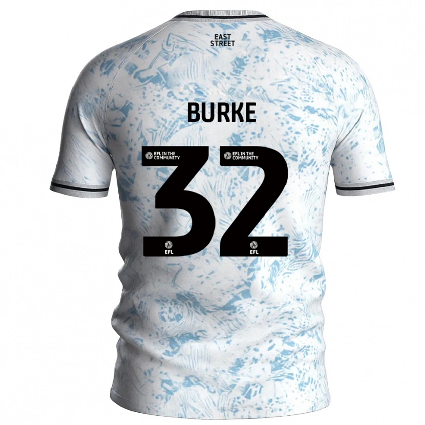 Danxen Hombre Camiseta Reece Burke #32 Blanco Azul Celeste 2ª Equipación 2025/26 La Camisa México