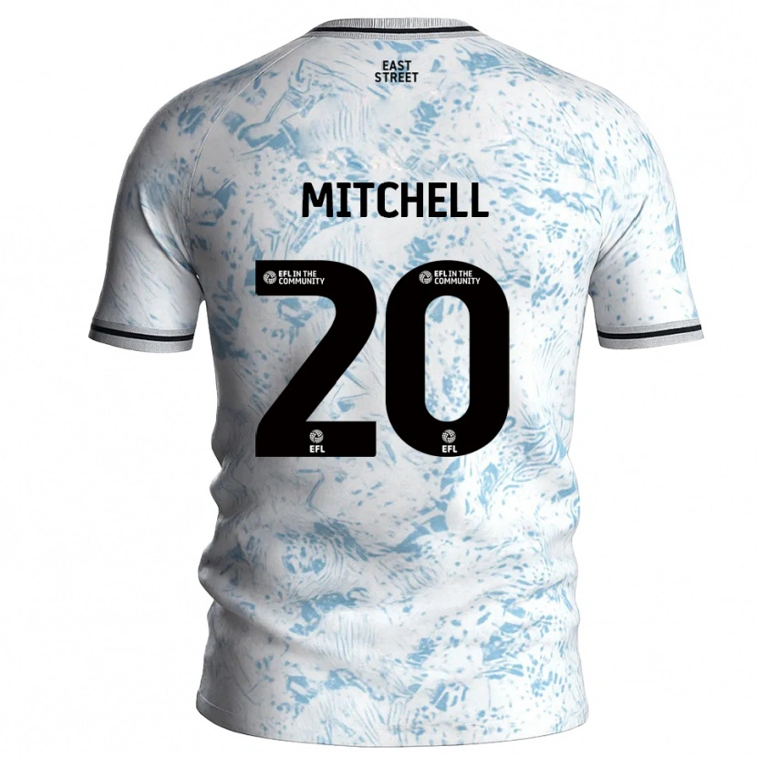 Danxen Hombre Camiseta Zach Mitchell #20 Blanco Azul Celeste 2ª Equipación 2025/26 La Camisa México