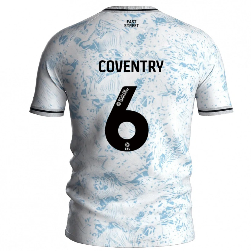 Danxen Hombre Camiseta Conor Coventry #6 Blanco Azul Celeste 2ª Equipación 2025/26 La Camisa México