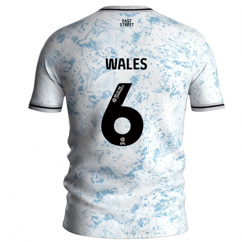 Danxen Hombre Camiseta Manu Wales #6 Blanco Azul Celeste 2ª Equipación 2025/26 La Camisa México