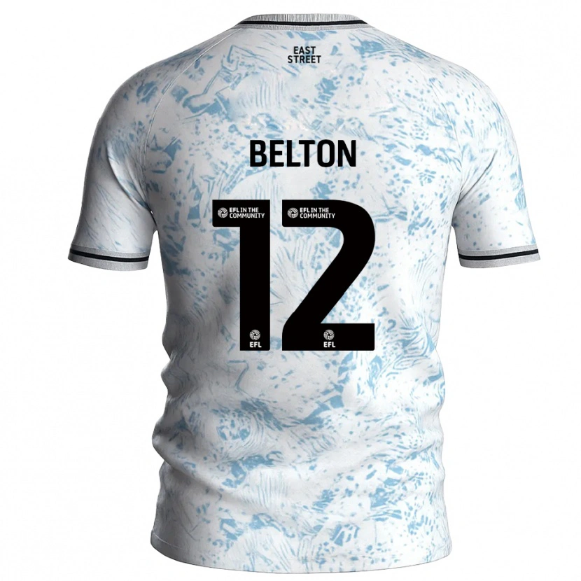 Danxen Hombre Camiseta Jack Belton #12 Blanco Azul Celeste 2ª Equipación 2025/26 La Camisa México