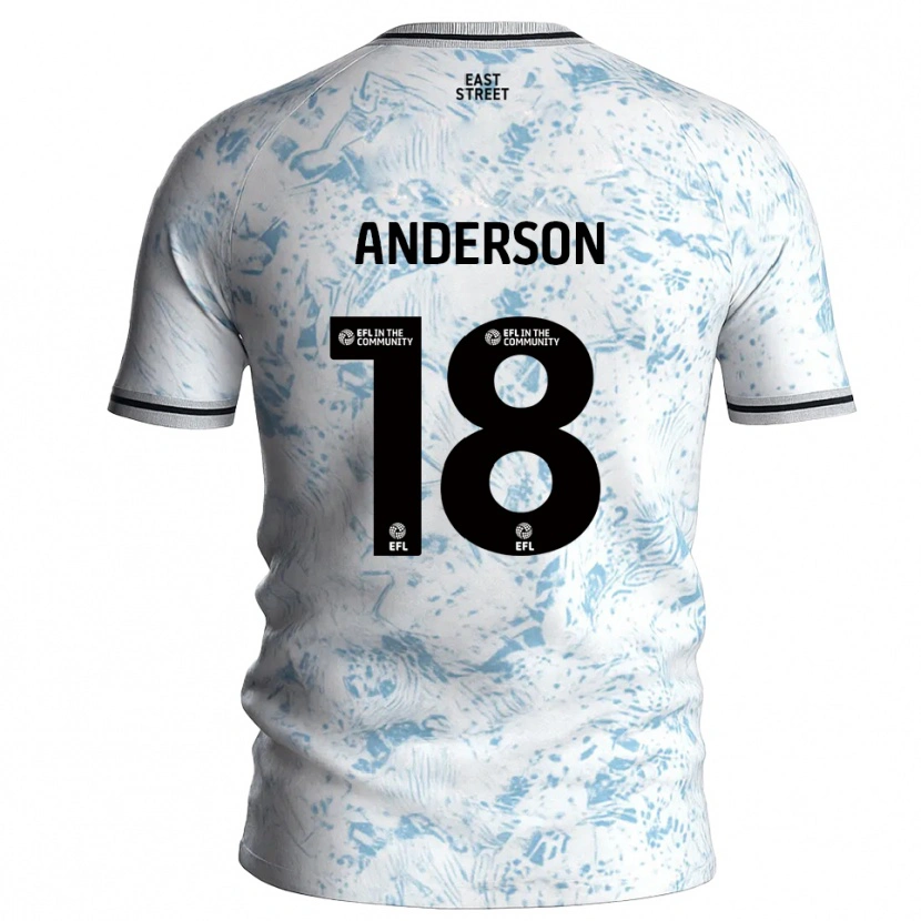 Danxen Hombre Camiseta Karoy Anderson #18 Blanco Azul Celeste 2ª Equipación 2025/26 La Camisa México