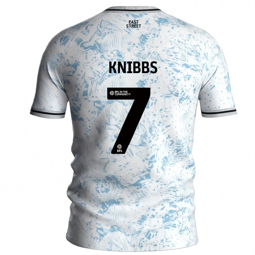 Danxen Hombre Camiseta Harvey Knibbs #7 Blanco Azul Celeste 2ª Equipación 2025/26 La Camisa México