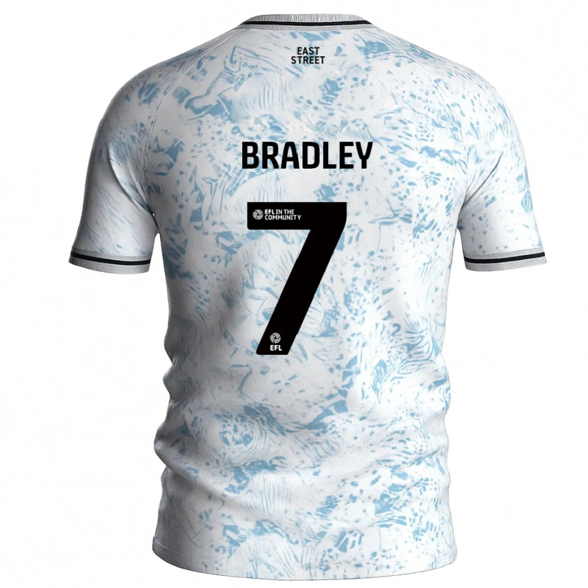 Danxen Hombre Camiseta Katie Bradley #7 Blanco Azul Celeste 2ª Equipación 2025/26 La Camisa México