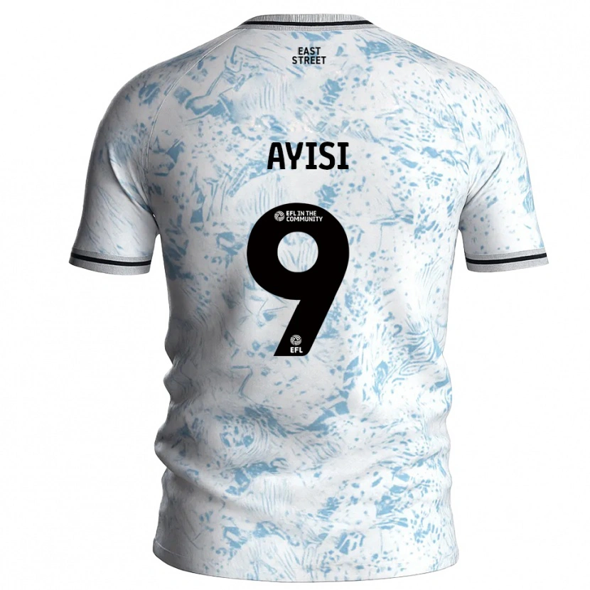 Danxen Hombre Camiseta Freda Ayisi #9 Blanco Azul Celeste 2ª Equipación 2025/26 La Camisa México