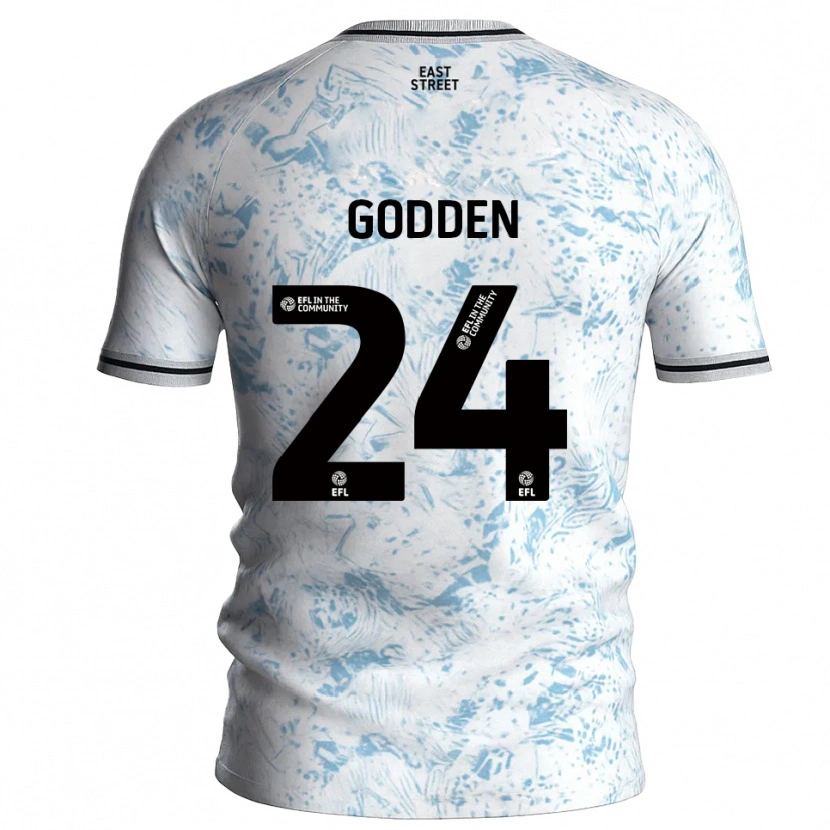 Danxen Hombre Camiseta Matty Godden #24 Blanco Azul Celeste 2ª Equipación 2025/26 La Camisa México