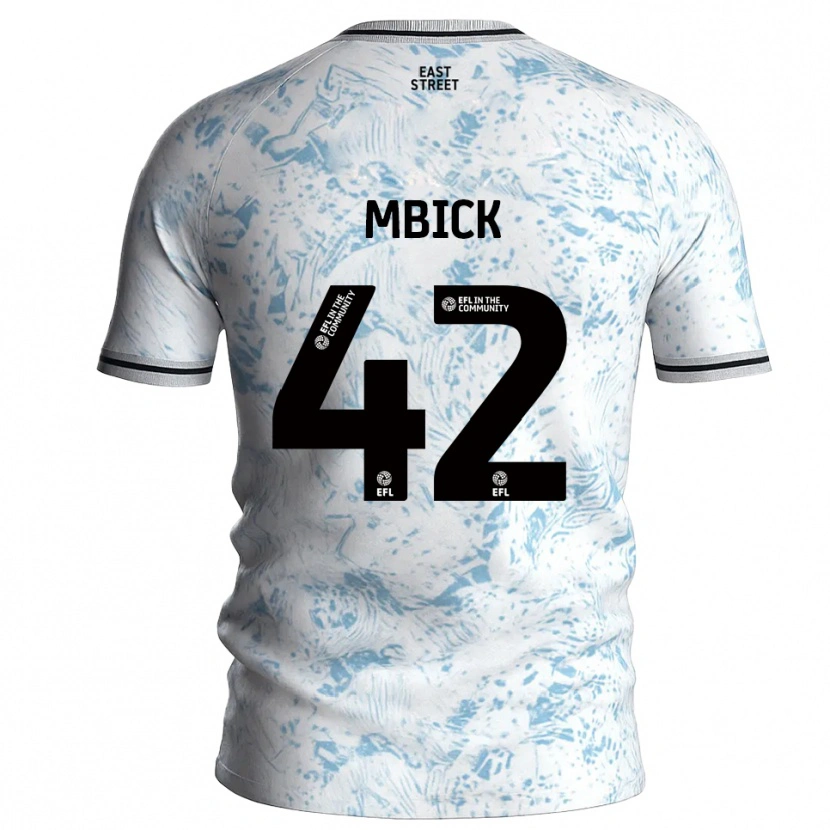 Danxen Hombre Camiseta Micah Mbick #42 Blanco Azul Celeste 2ª Equipación 2025/26 La Camisa México