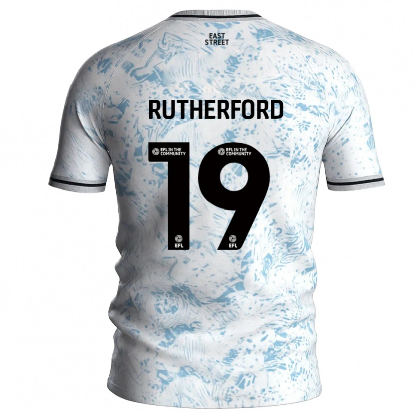 Danxen Hombre Camiseta Ella Rutherford #19 Blanco Azul Celeste 2ª Equipación 2025/26 La Camisa México