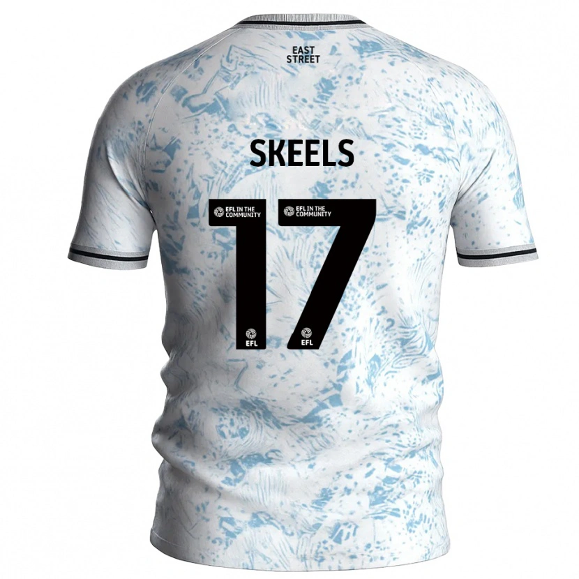 Danxen Hombre Camiseta Kiera Skeels #17 Blanco Azul Celeste 2ª Equipación 2025/26 La Camisa México