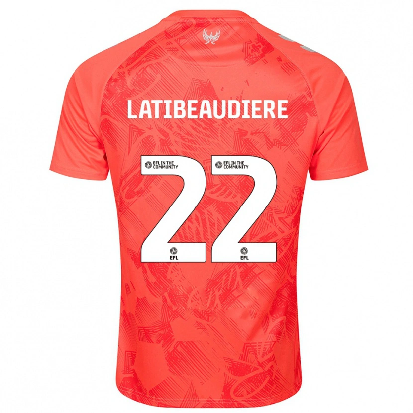 Danxen Hombre Camiseta Joel Latibeaudiere #22 Naranja Blanco 2ª Equipación 2025/26 La Camisa México
