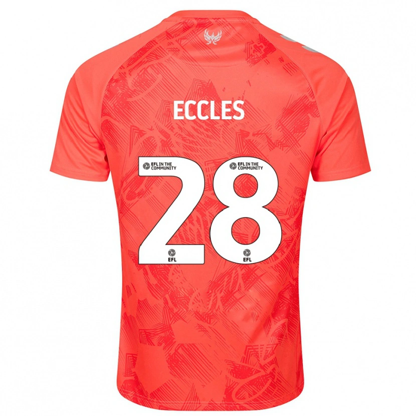 Danxen Hombre Camiseta Josh Eccles #28 Naranja Blanco 2ª Equipación 2025/26 La Camisa México