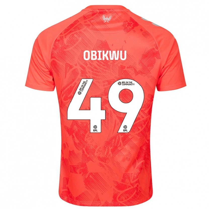 Danxen Hombre Camiseta Justin Obikwu #49 Naranja Blanco 2ª Equipación 2025/26 La Camisa México