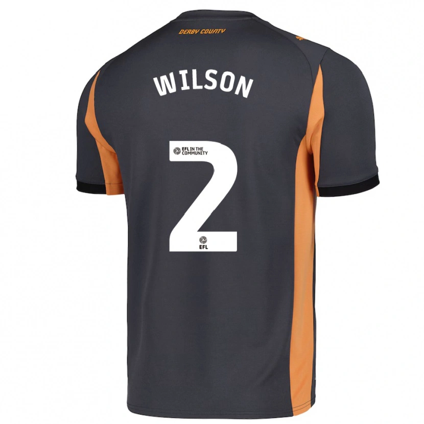 Danxen Hombre Camiseta Kane Wilson #2 Gris Naranja Negro 2ª Equipación 2025/26 La Camisa México