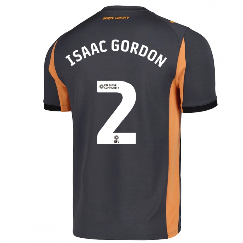Danxen Hombre Camiseta Isaac Gordon #2 Gris Naranja Negro 2ª Equipación 2025/26 La Camisa México