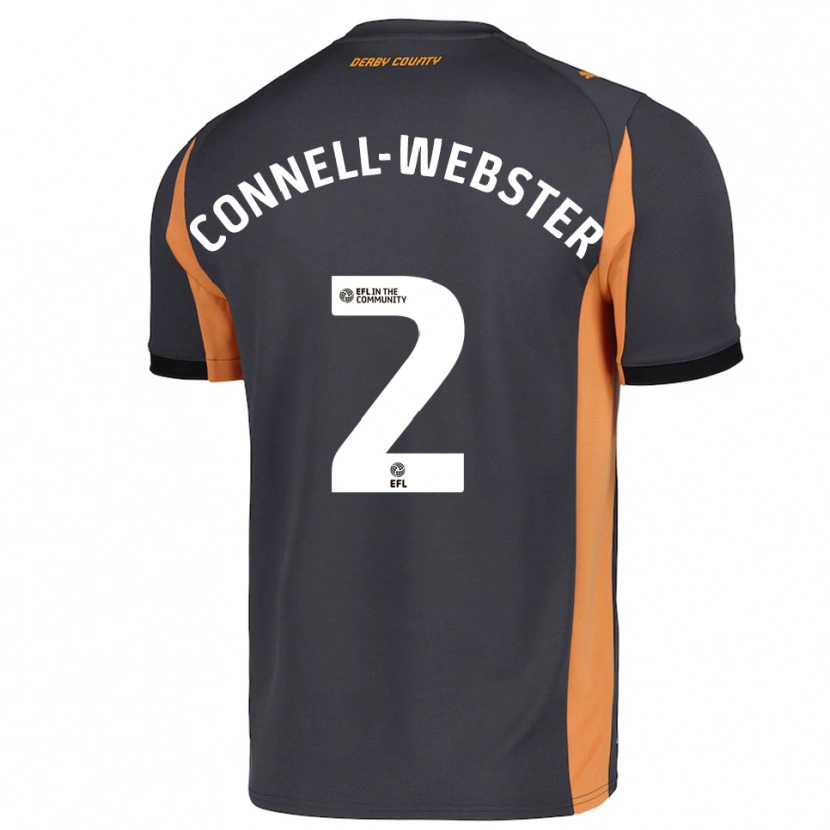 Danxen Hombre Camiseta Braidy Connell-Webster #2 Gris Naranja Negro 2ª Equipación 2025/26 La Camisa México